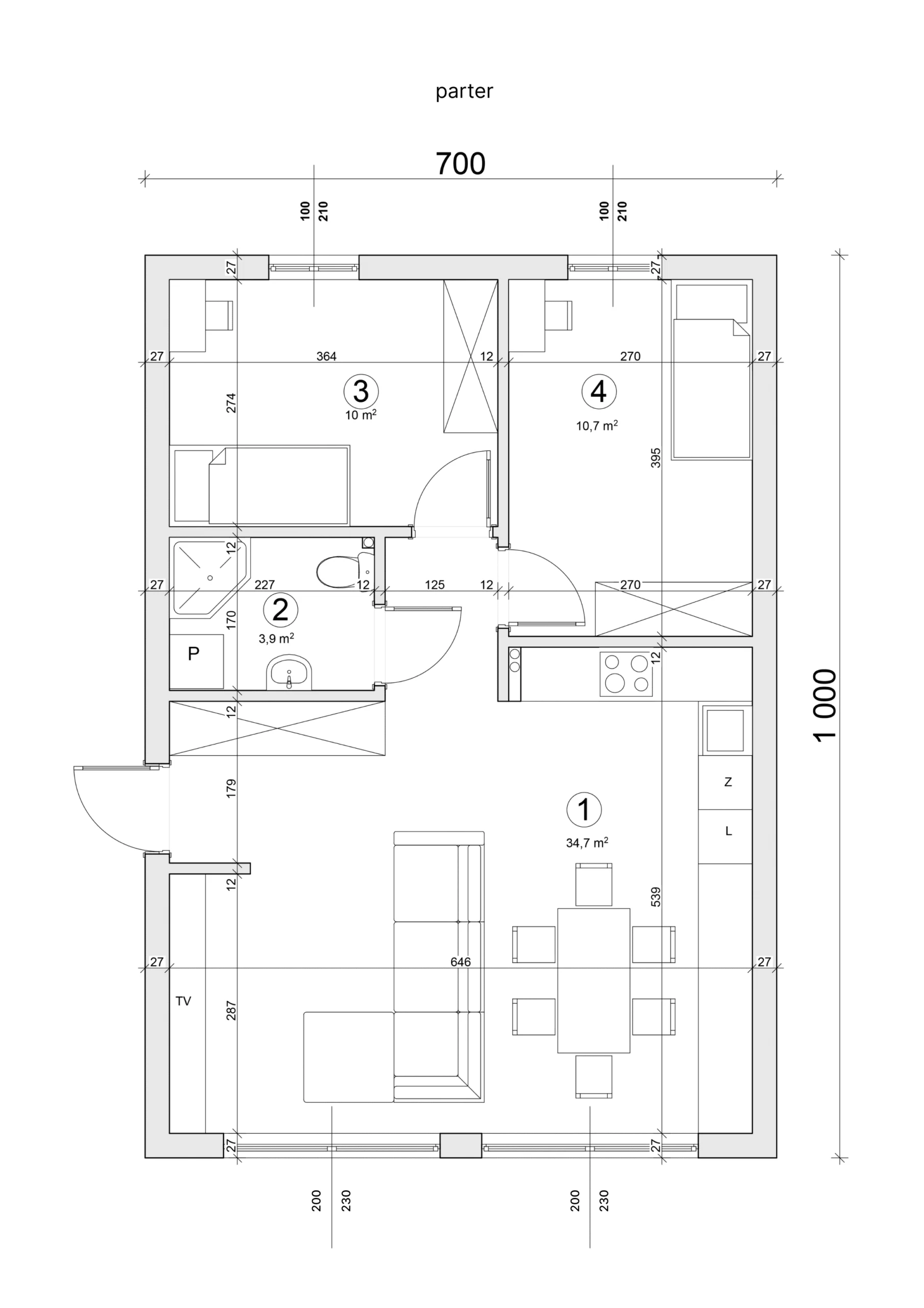 Dom parterowy na zgłoszenie 59 m² Modern Harmony | Budaro®